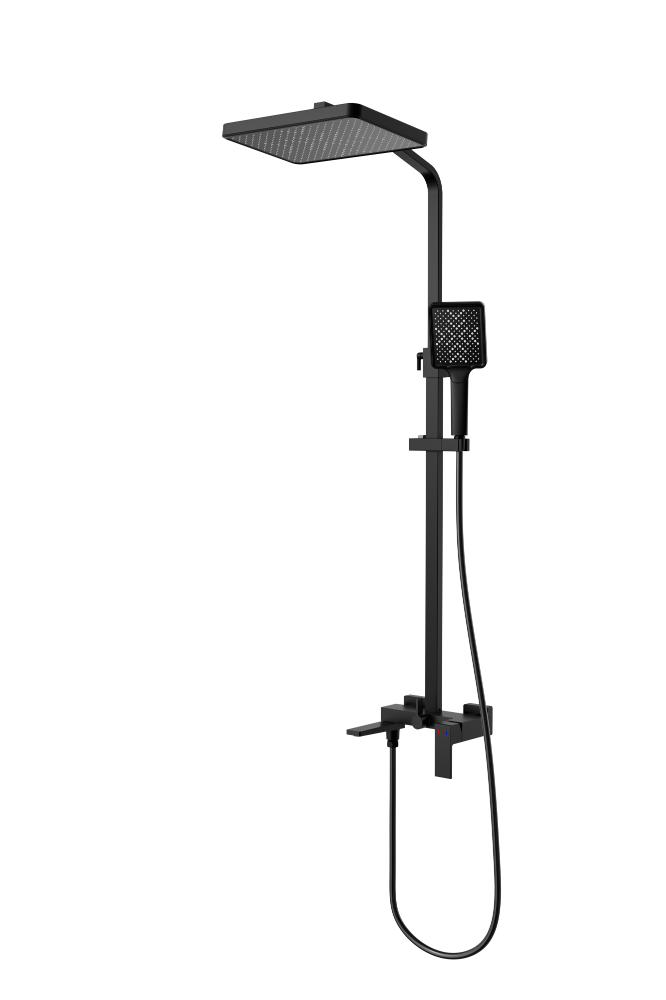 Душевая стойка с изливом и ручной лейкой TAP T-3002-63 Черный