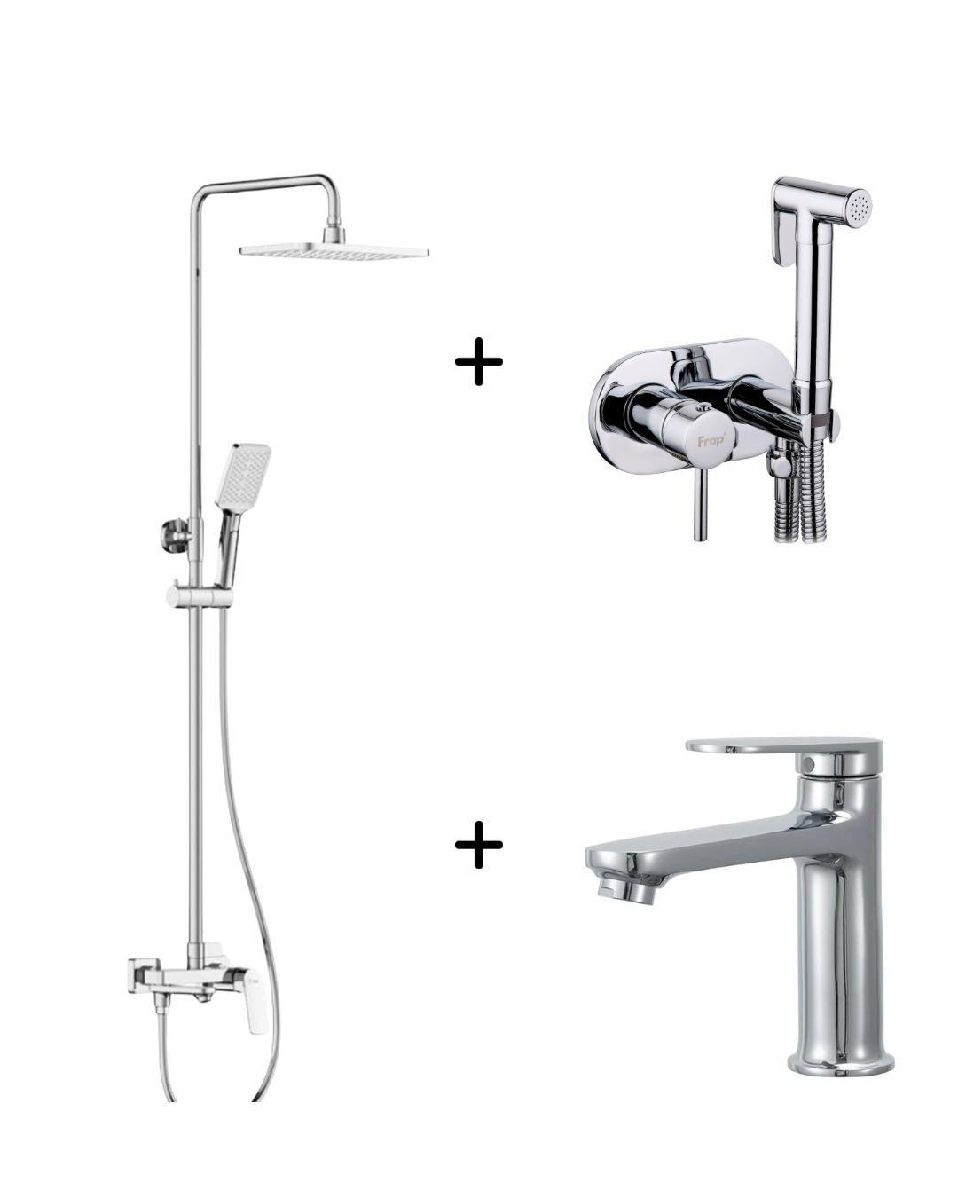 Набор смесителей 3в1 Frap Хром (F2486/ F7505/ F1085)