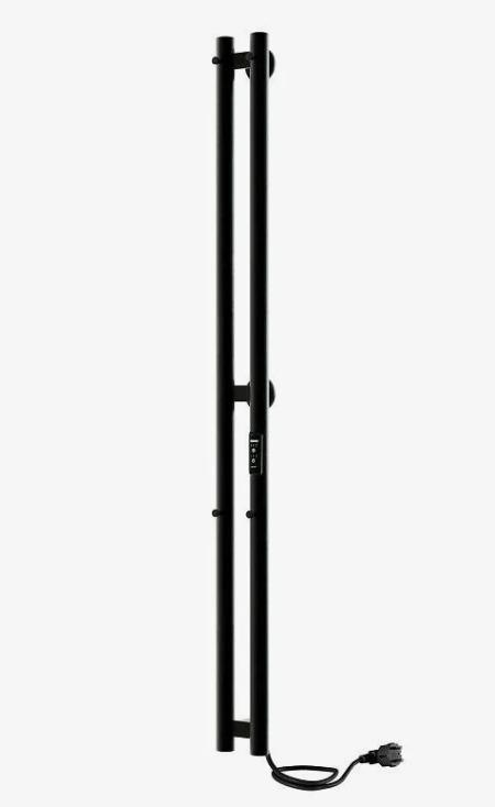 Полотенцесушитель электрический Rein Double Classic-Matte Black 1200*90 мм