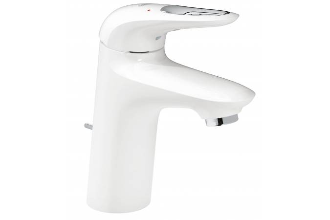 Смеситель для раковины GROHE Eurostyle new с донным клапаном, белая луна 33558LS3