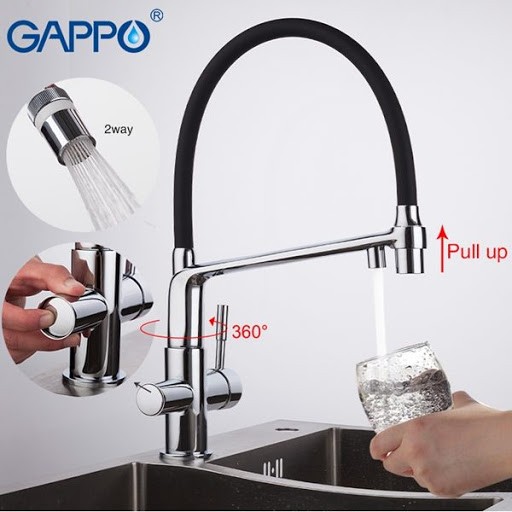 Смеситель GAPPO для кухни с выходом для фильтра   G 4398-7 Хром