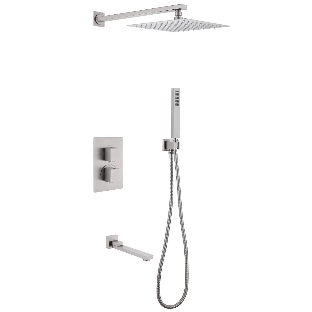 Душевая система ABBER Daheim AF8250SP скрытого монтажа с изливом, термостат, сатин