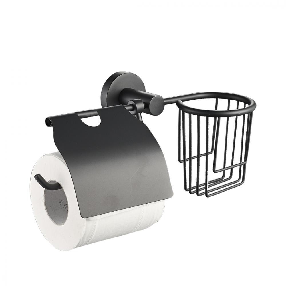 Держатель для туалетной бумаги с корзиной Black 20545