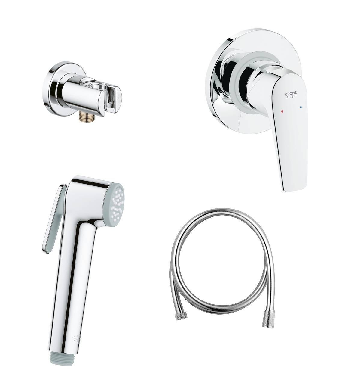 Смеситель с гигиеническим душем Grohe Bau Flow 124900