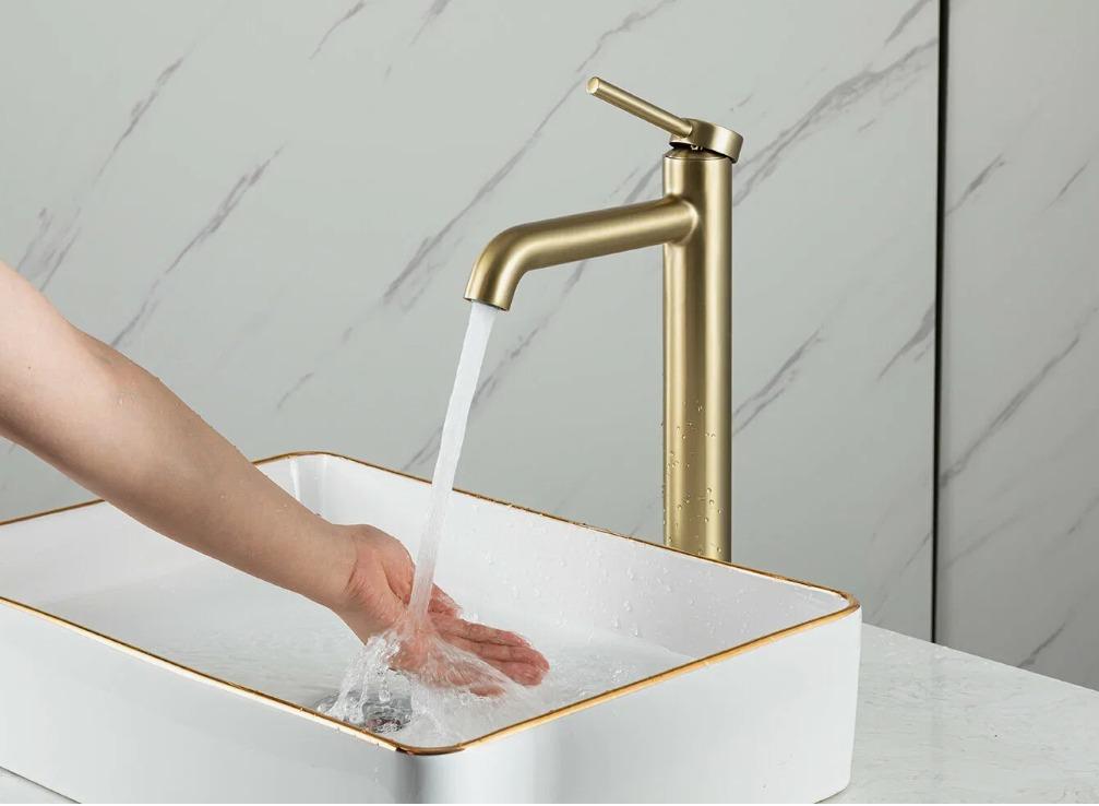 Смеситель GAPPO для раковины G1006-23 Сатин Золото высокий