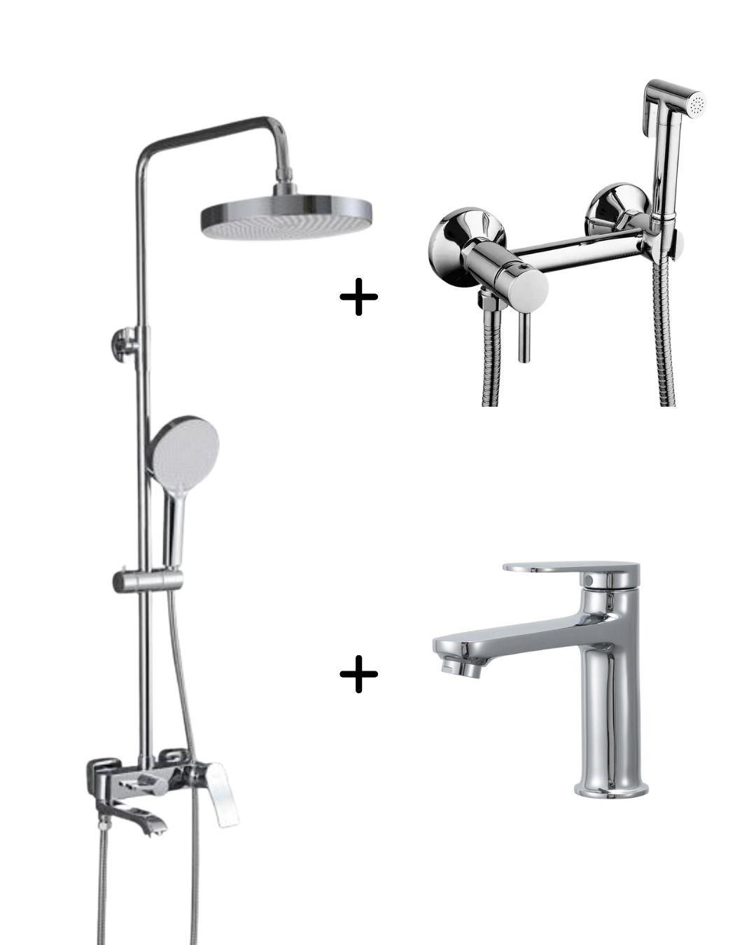 Набор смесителей 3в1 Frap Хром (F2475/ F7503/ F1085)