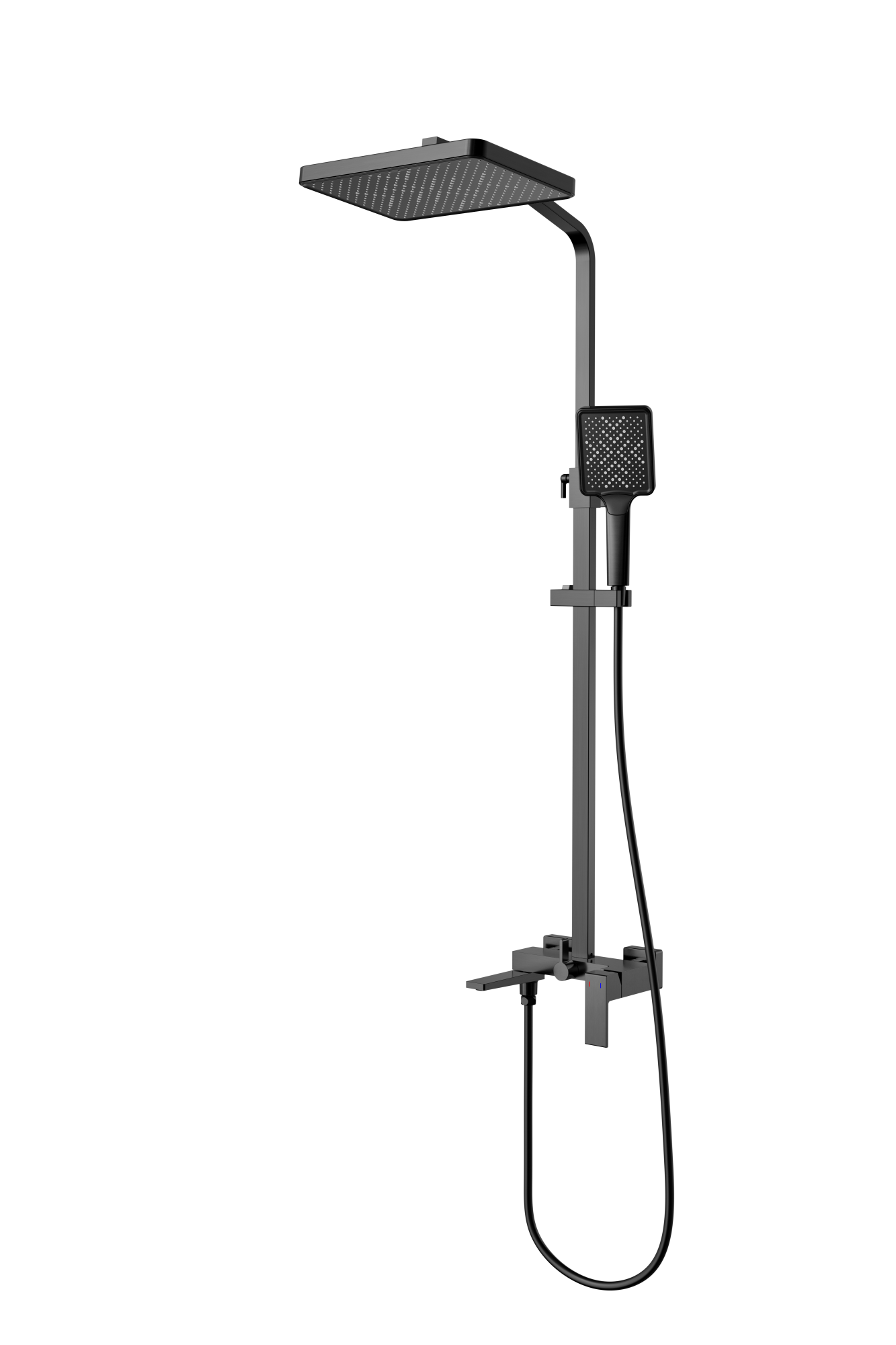 Душевая стойка с изливом и ручной лейкой TAP T-3002-93 Оружейная сталь