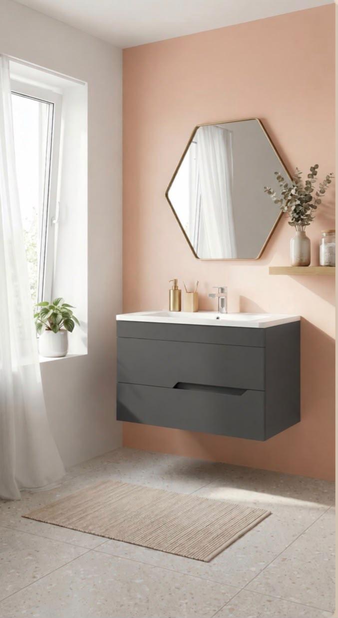 Тумба подвесная Rein Savanna Graphite 60, 2 ящика под умывальник SAV-W60-GR