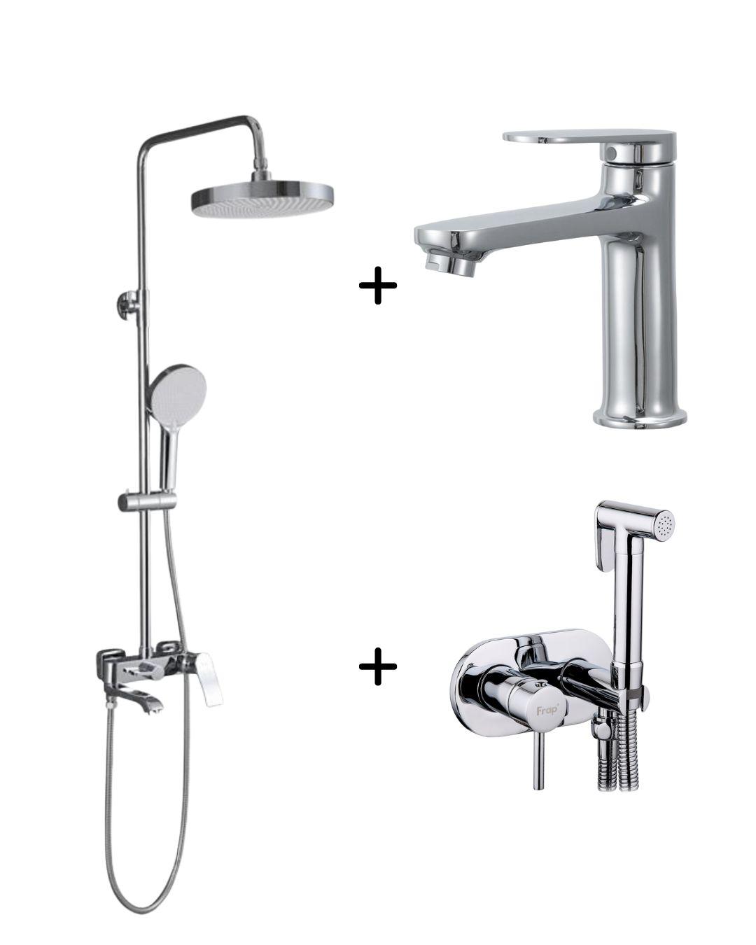 Набор смесителей 3в1 Frap Хром (F2475/ F7505/ F1085)